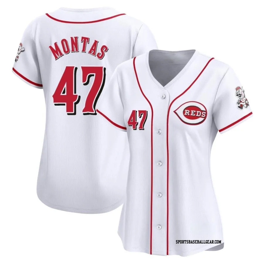 Frankie Montas Women's Cincinnati Reds White Limited Home Jersey