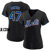 Frankie Montas Women's New York Mets Black Authentic 2022 Alternate Jersey