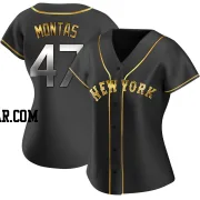 Frankie Montas Women's New York Mets Black Golden Replica Alternate Jersey