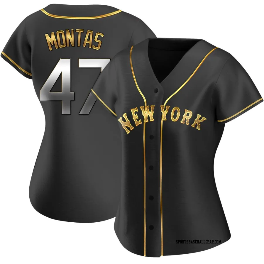 Frankie Montas Women's New York Mets Black Golden Replica Alternate Jersey