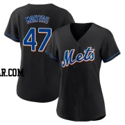 Frankie Montas Women's New York Mets Black Replica 2022 Alternate Jersey