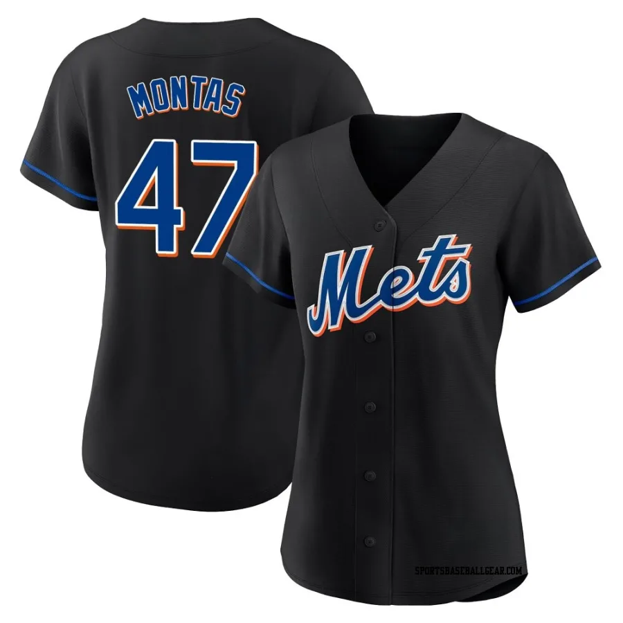 Frankie Montas Women's New York Mets Black Replica 2022 Alternate Jersey