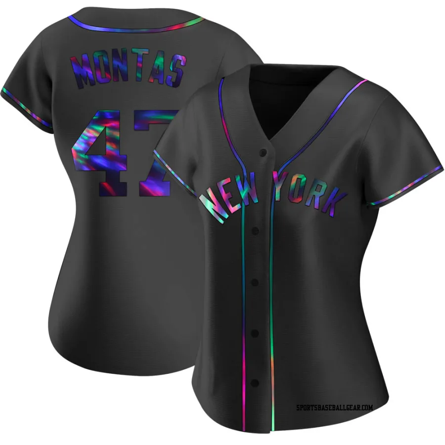 Frankie Montas Women's New York Yankees Black Holographic Replica Alternate Jersey