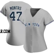 Frankie Montas Women's New York Yankees Gray Authentic Road Name Jersey