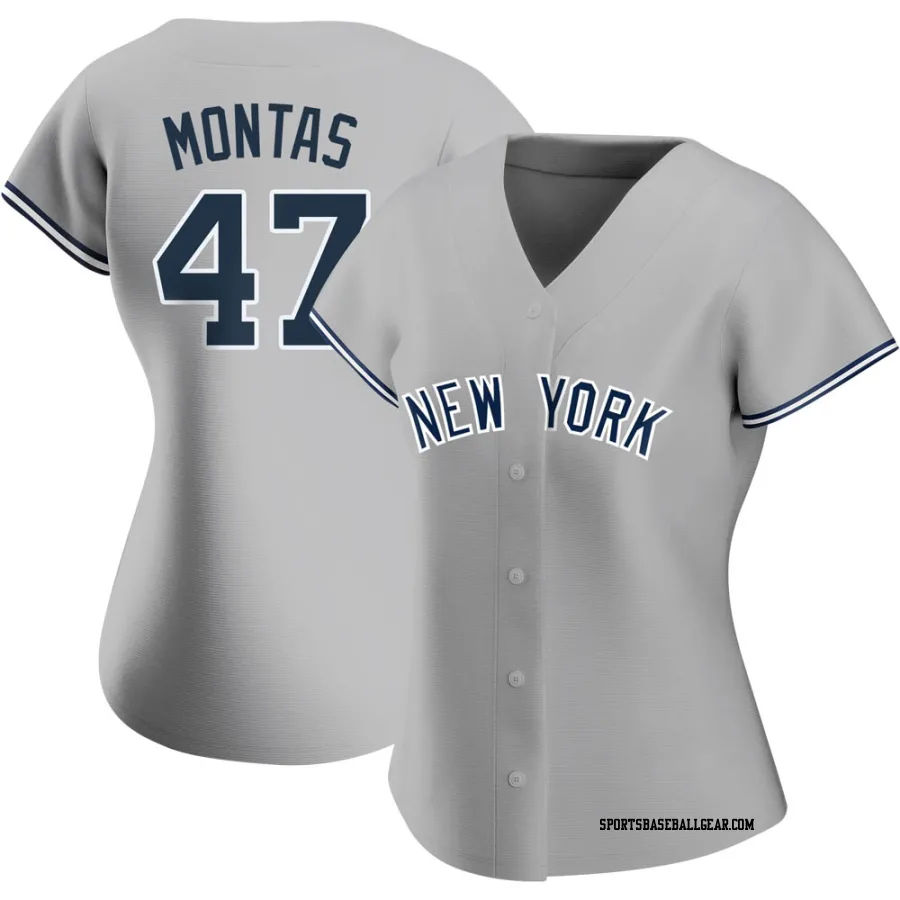 Frankie Montas Women's New York Yankees Gray Authentic Road Name Jersey