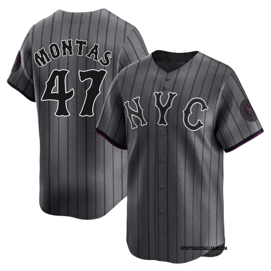 Frankie Montas Youth New York Mets Limited Graphite 2024 City Connect Jersey