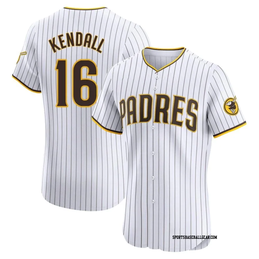 Fred Kendall Men's San Diego Padres White Elite Home Jersey