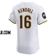 Fred Kendall Men's San Diego Padres White Elite Home Patch Jersey