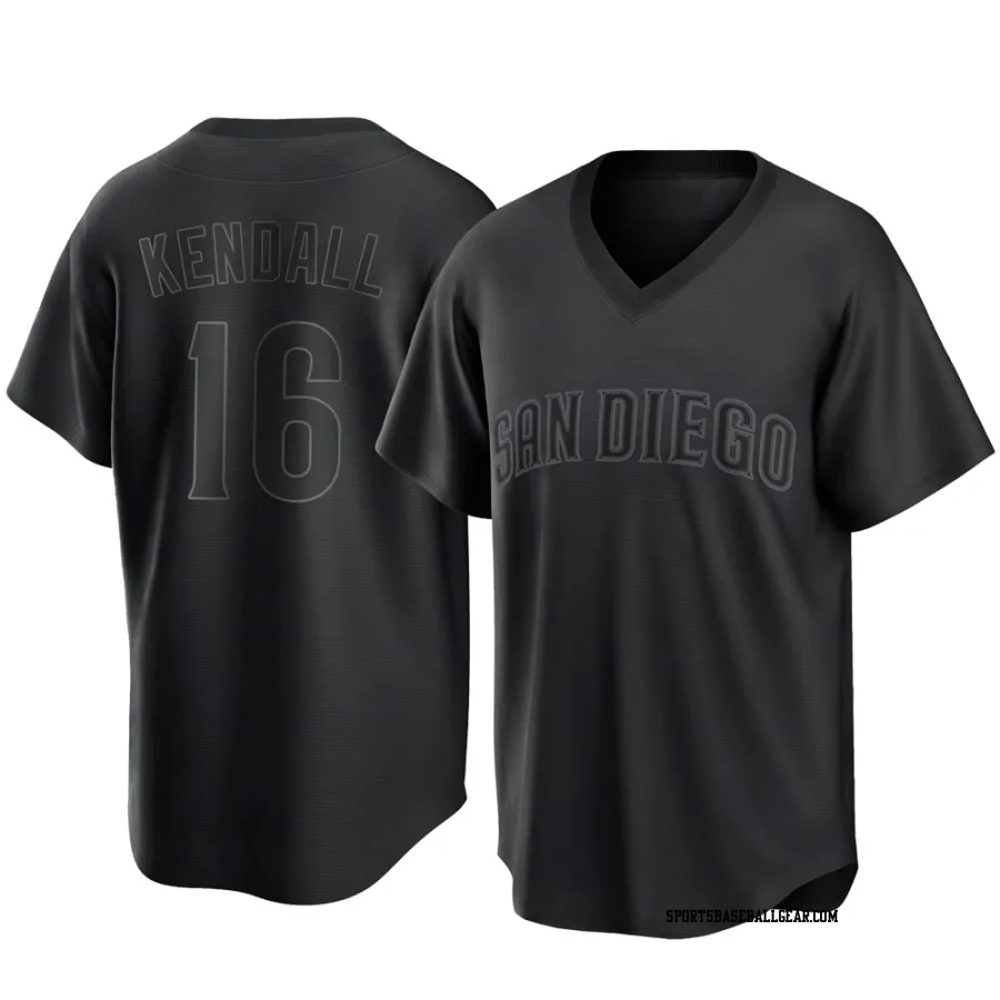 Fred Kendall Youth San Diego Padres Black Replica Pitch Fashion Jersey