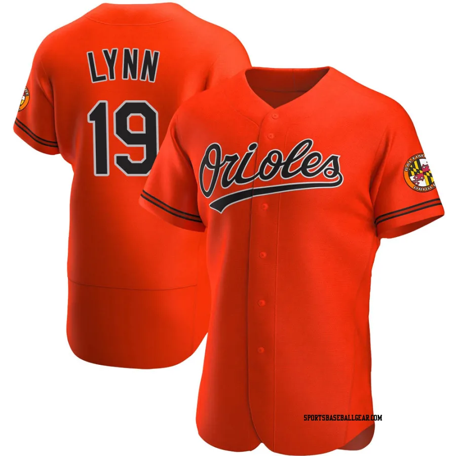 Fred Lynn Men's Baltimore Orioles Orange Authentic Alternate Jersey