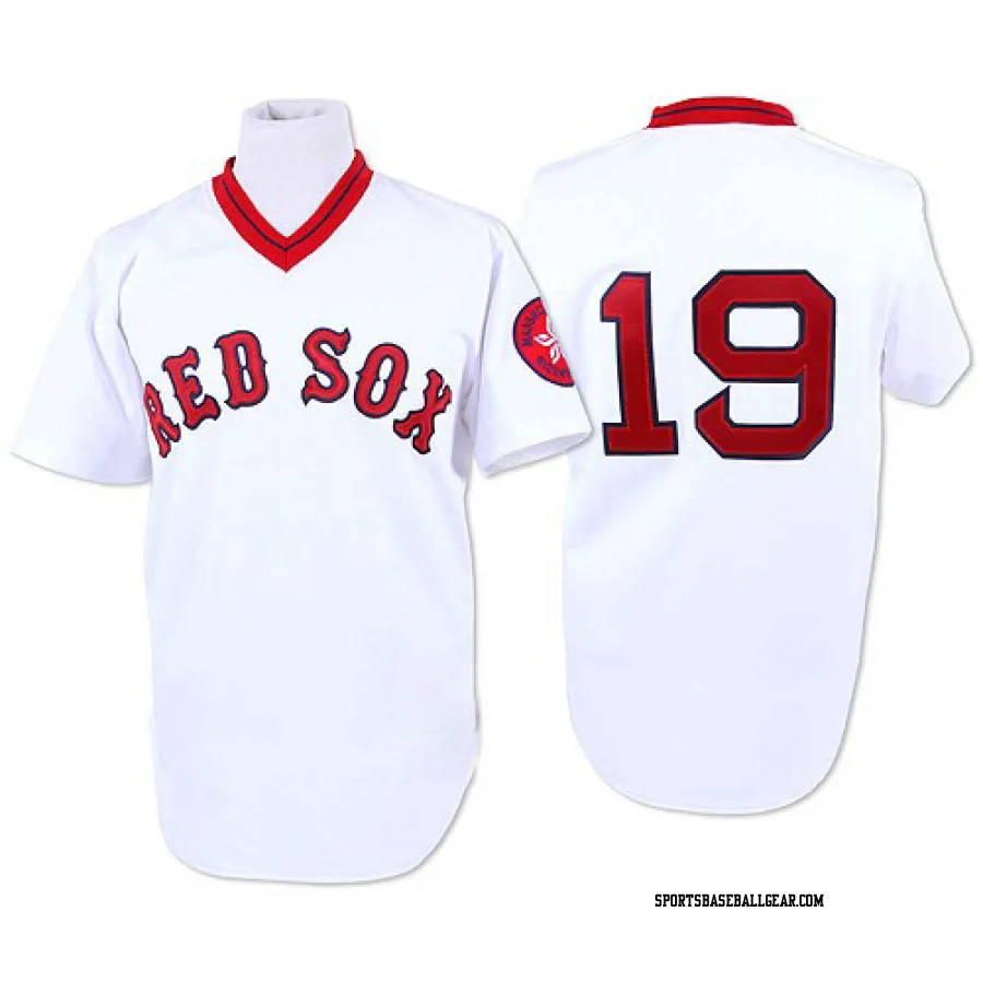 Fred Lynn Men's Boston Red Sox White Authentic Throwback Jersey