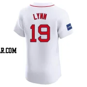 Fred Lynn Men's Boston Red Sox White Elite Home Patch Jersey