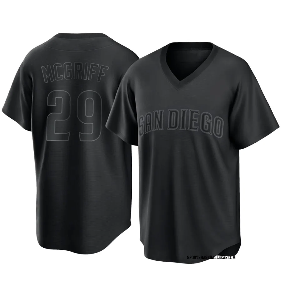 Fred Mcgriff Men's San Diego Padres Black Replica Pitch Fashion Jersey