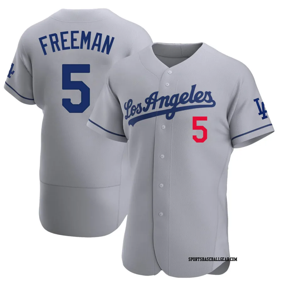 Freddie Freeman Men's Los Angeles Dodgers Gray Authentic Away Jersey