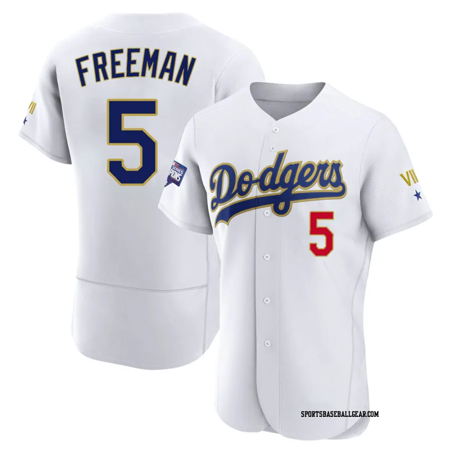 Freddie Freeman Men's Los Angeles Dodgers White/Gold Authentic 2021 Gold Program Player Jersey