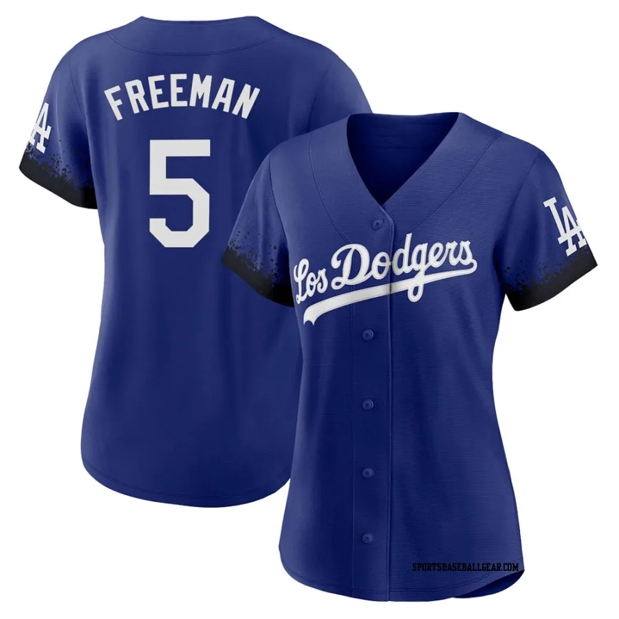 Freddie Freeman Women's Los Angeles Dodgers Royal Authentic 2021 City Connect Jersey