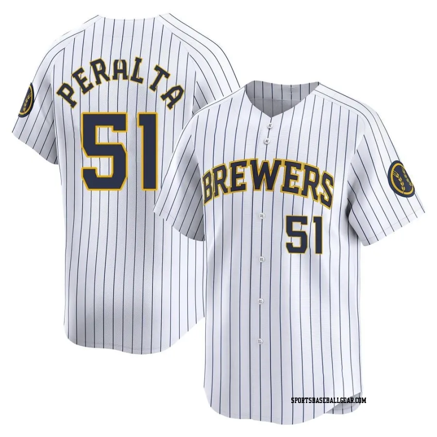 Freddy Peralta Men's Milwaukee Brewers White Limited Alternate Jersey