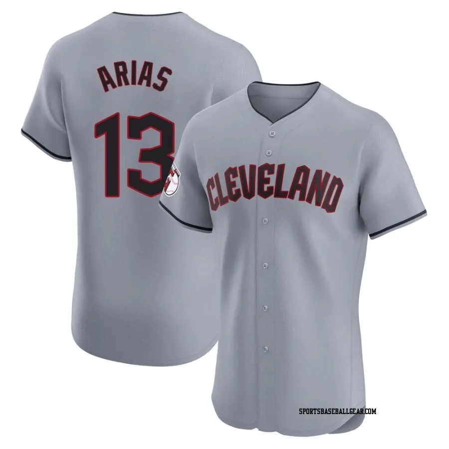 Gabriel Arias Men's Cleveland Guardians Gray Elite Road Jersey