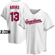 Gabriel Arias Men's Cleveland Guardians White Replica Home Jersey