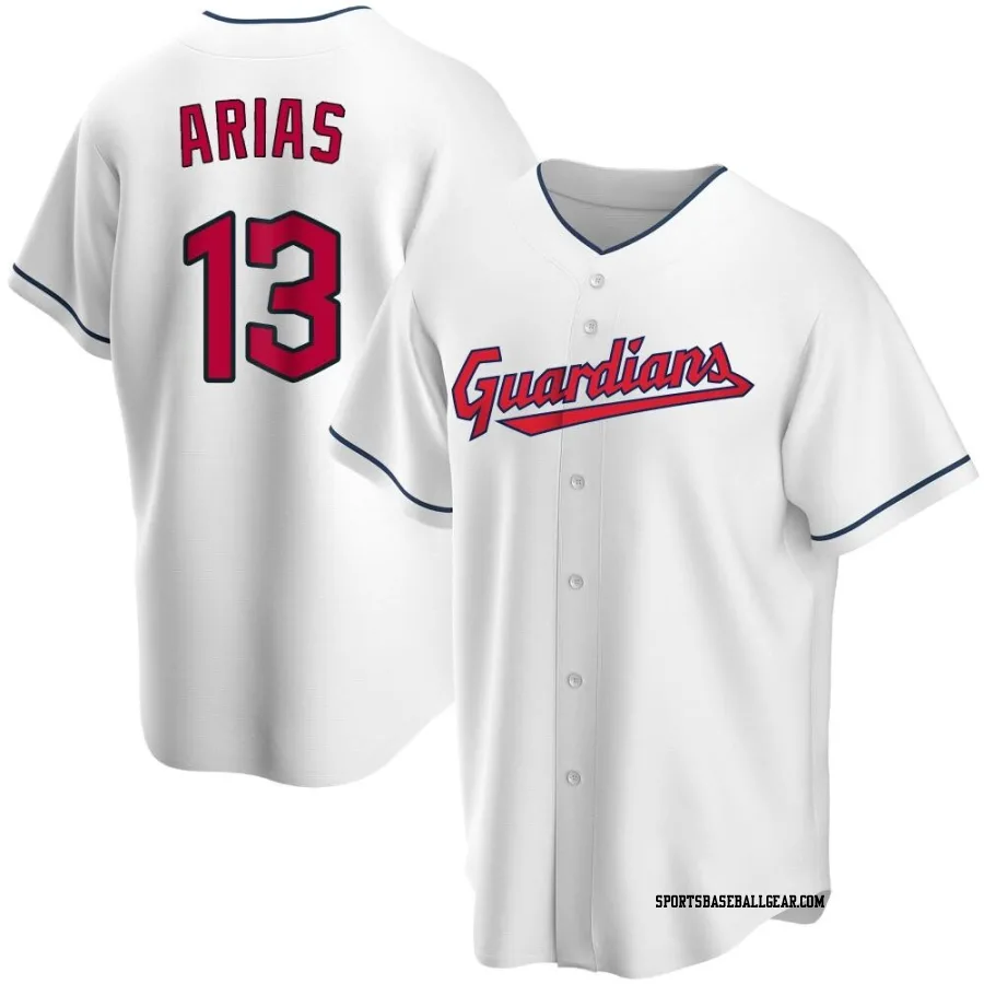 Gabriel Arias Men's Cleveland Guardians White Replica Home Jersey