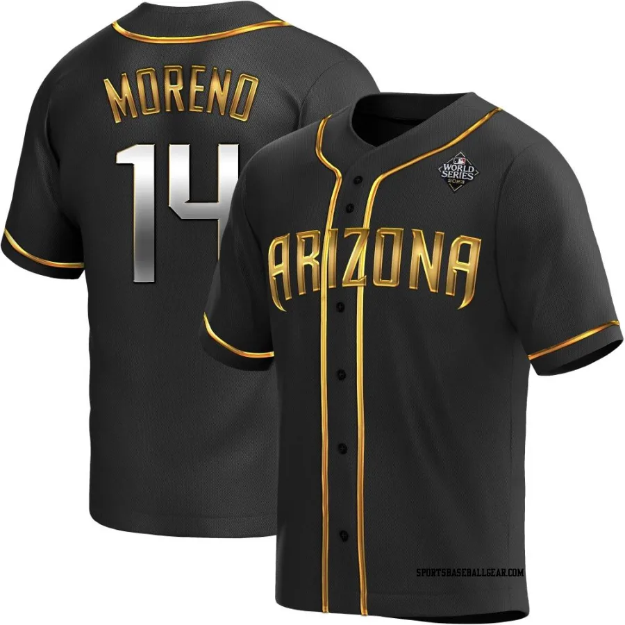 Gabriel Moreno Men's Arizona Diamondbacks Black Golden Replica Alternate 2023 World Series Jersey