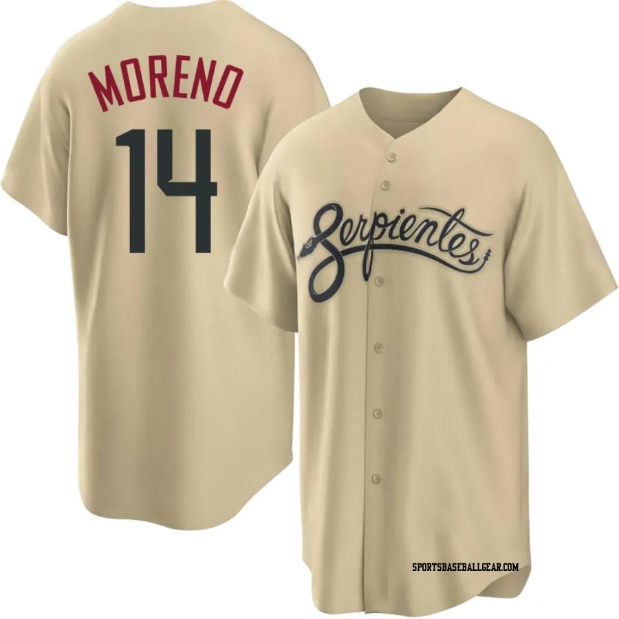 Gabriel Moreno Men's Arizona Diamondbacks Gold Replica 2021 City Connect Cool Base Jersey