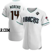 Gabriel Moreno Men's Arizona Diamondbacks White Authentic Teal Alternate 2023 World Series Jersey