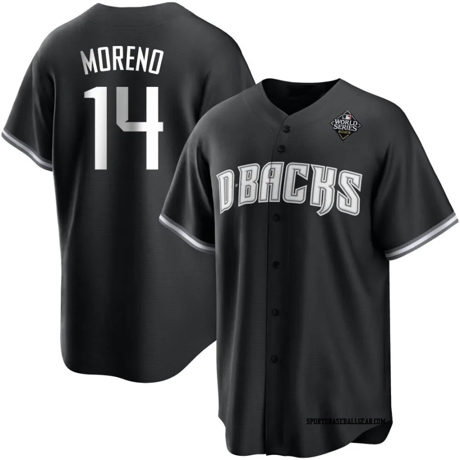 Gabriel Moreno Men's Arizona Diamondbacks White Replica Black 2023 World Series Jersey