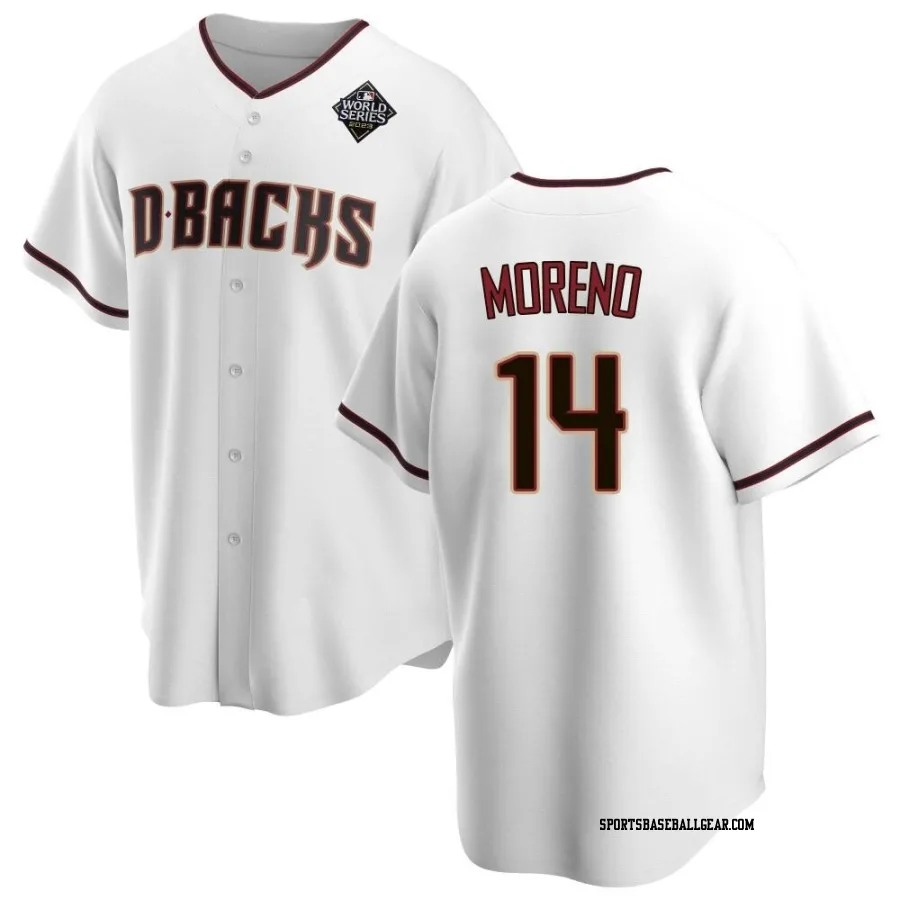 Gabriel Moreno Men's Arizona Diamondbacks White Replica Home 2023 World Series Jersey