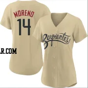 Gabriel Moreno Women's Arizona Diamondbacks Gold Authentic 2021 City Connect Cool Base Jersey