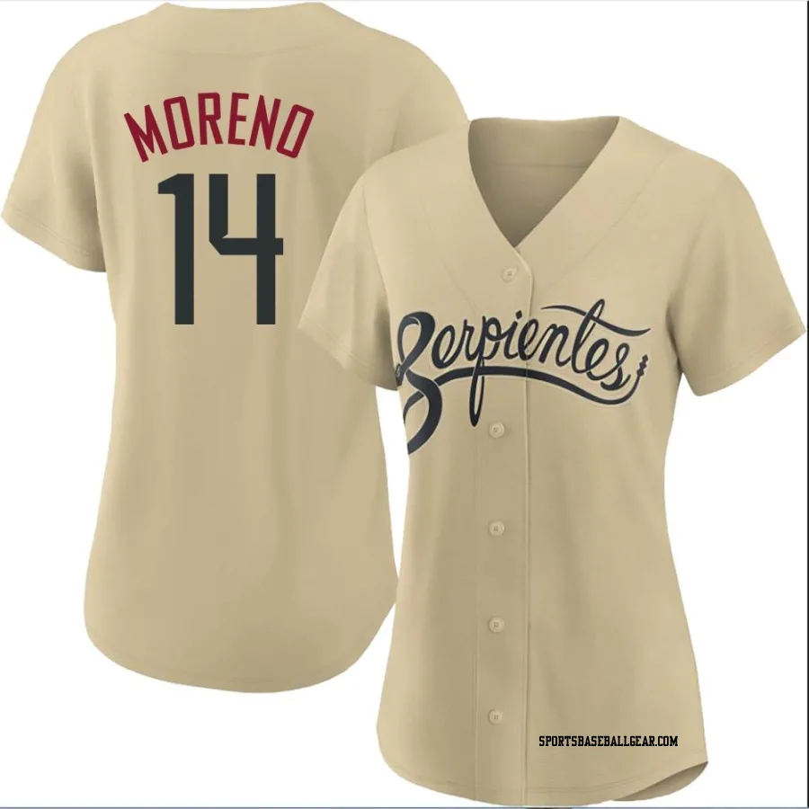 Gabriel Moreno Women's Arizona Diamondbacks Gold Authentic 2021 City Connect Cool Base Jersey