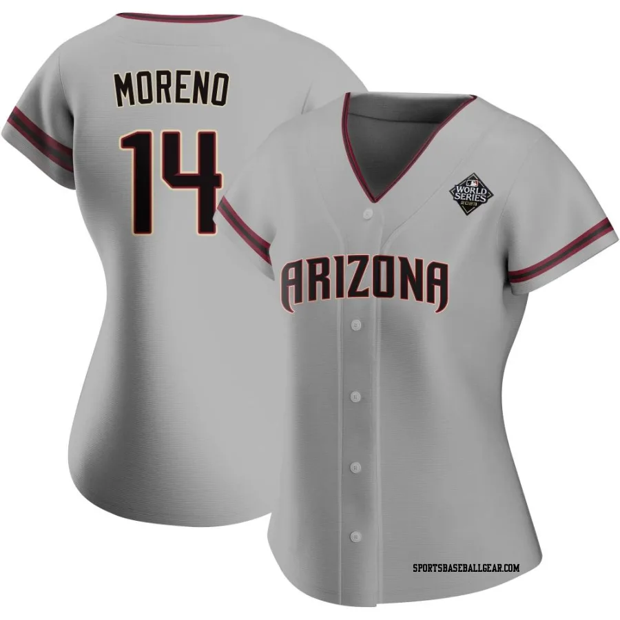 Gabriel Moreno Women's Arizona Diamondbacks Gray Authentic Road 2023 World Series Jersey