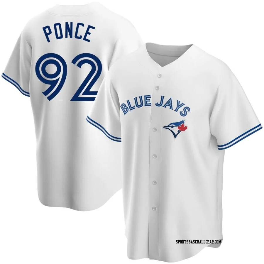 Gabriel Ponce Men's Toronto Blue Jays White Replica Home Jersey