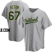 Garrett Acton Men's Oakland Athletics Gray Replica Road Jersey