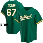 Garrett Acton Men's Oakland Athletics Green Replica Kelly Alternate Jersey