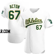 Garrett Acton Men's Oakland Athletics White Authentic Home Jersey