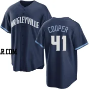 Garrett Cooper Men's Chicago Cubs Navy Replica 2021 City Connect Jersey