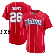 Garrett Cooper Men's Miami Marlins Red Authentic 2021 City Connect Jersey