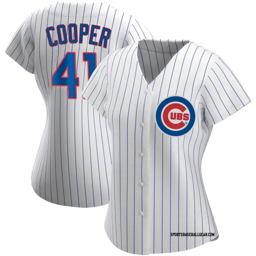 Garrett Cooper Women's Chicago Cubs White Authentic Home Jersey