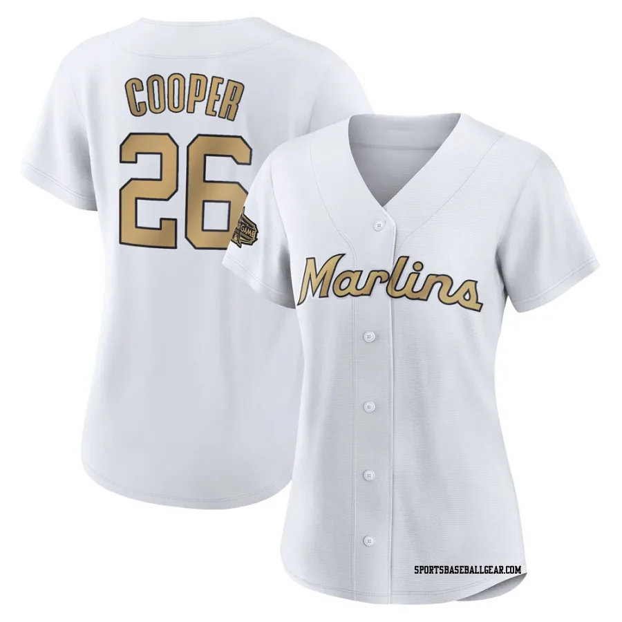 Garrett Cooper Women's Miami Marlins White Game Authentic 2022 All-Star Jersey