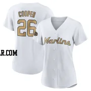 Garrett Cooper Women's Miami Marlins White Game Replica 2022 All-Star Jersey