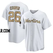 Garrett Cooper Youth Miami Marlins White Game Replica 2022 All-Star Jersey