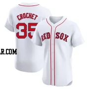 Garrett Crochet Men's Boston Red Sox White Elite Home Patch Jersey