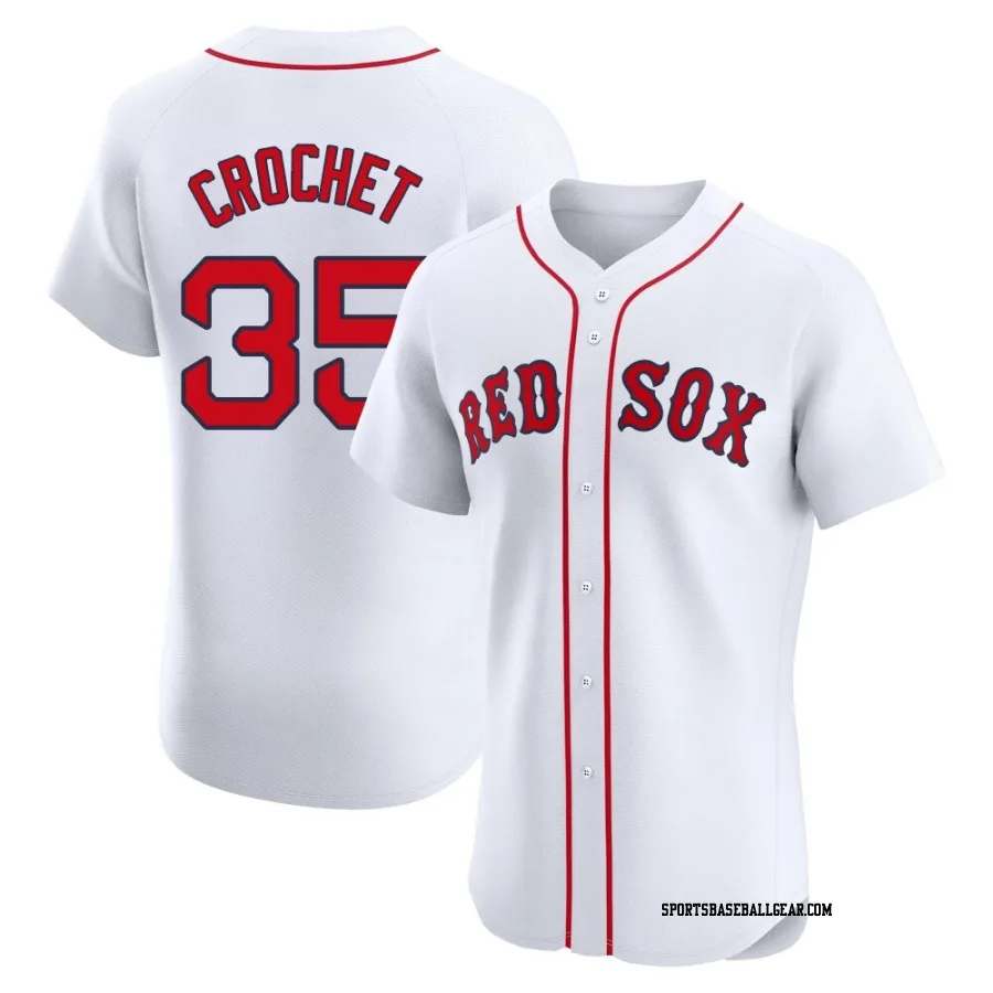 Garrett Crochet Men's Boston Red Sox White Elite Home Patch Jersey