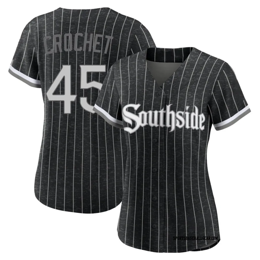 Garrett Crochet Women's Chicago White Sox Black Replica 2021 City Connect Jersey