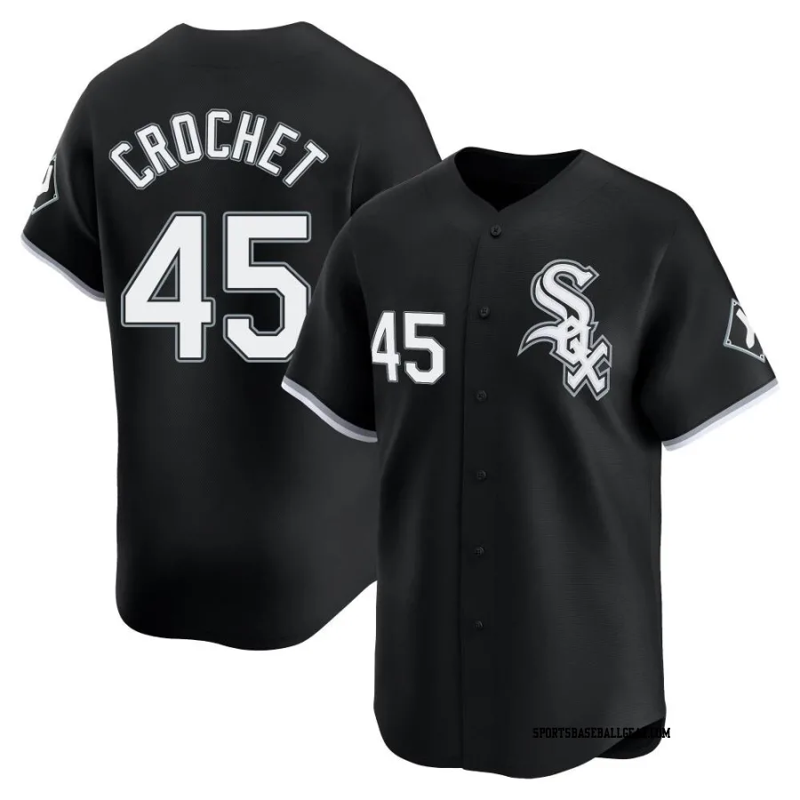 Garrett Crochet Youth Chicago White Sox Black Limited Alternate Jersey