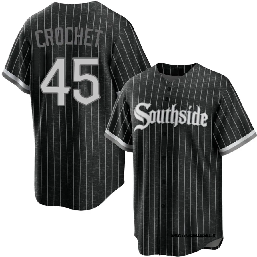 Garrett Crochet Youth Chicago White Sox Black Replica 2021 City Connect Jersey