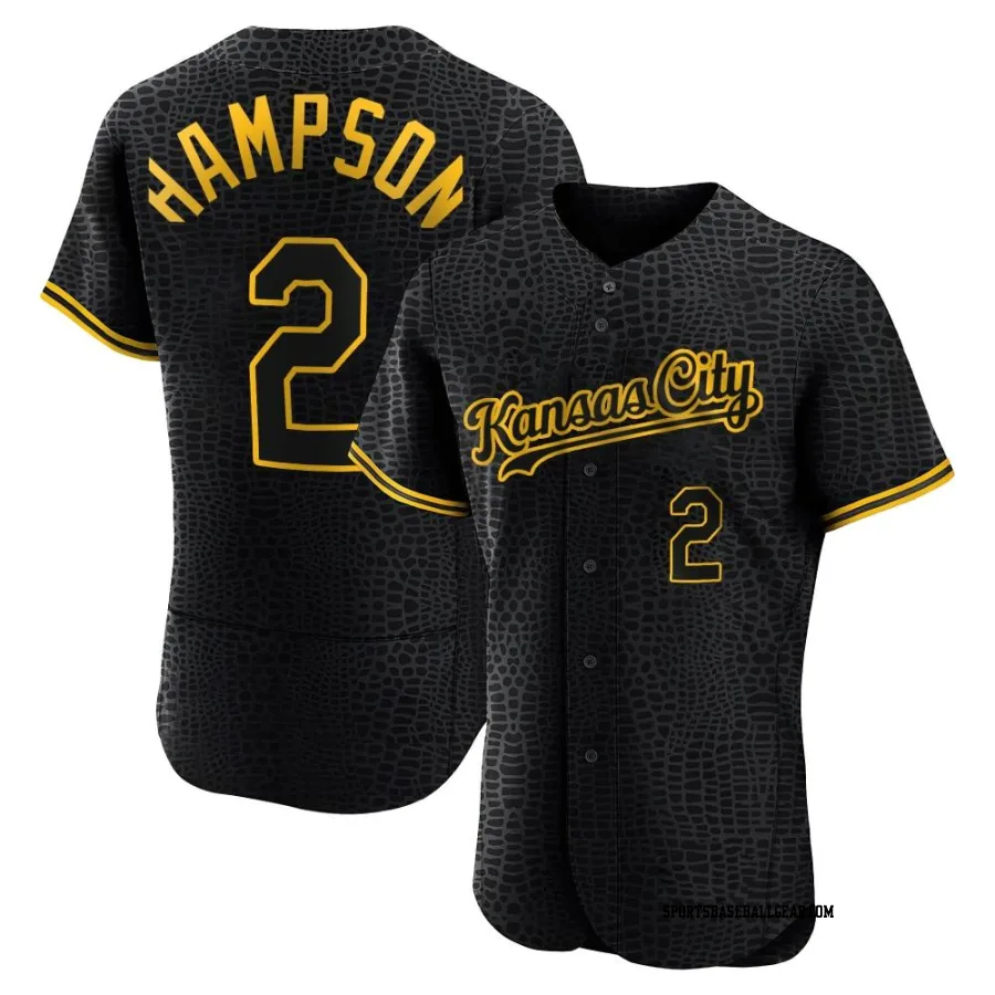 Garrett Hampson Men's Kansas City Royals Black Authentic Snake Skin City Jersey