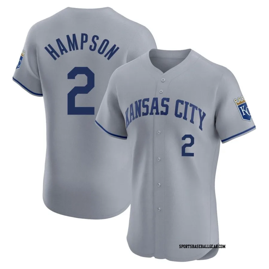 Garrett Hampson Men's Kansas City Royals Gray Elite Road Jersey