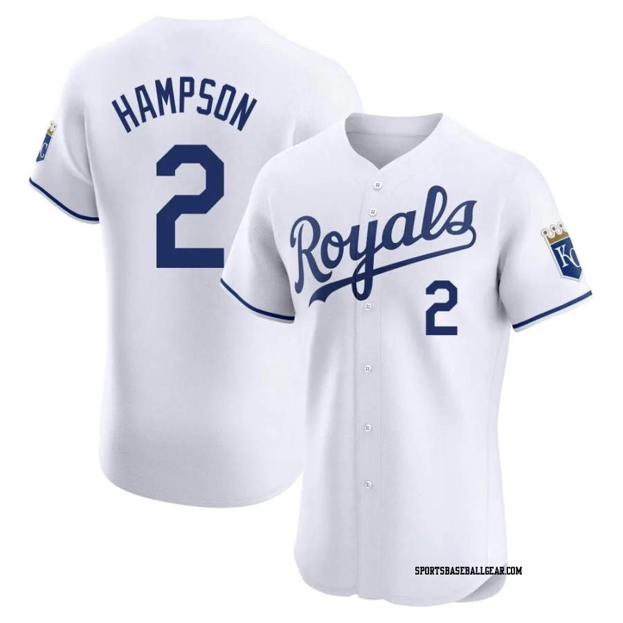 Garrett Hampson Men's Kansas City Royals White Elite Home Jersey